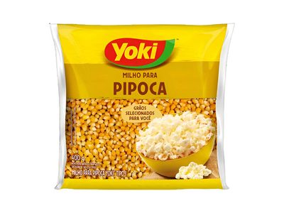MILHO PARA PIPOCA YOKI TIPO 1 PACOTE 400G – GRÃOS SELECIONADOS, ALTA