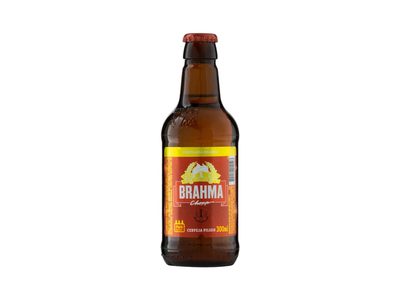 CERVEJA BRAHMA CHOPP PILSEN 300ML GARRAFA LOIRA ORIGEM BRASIL