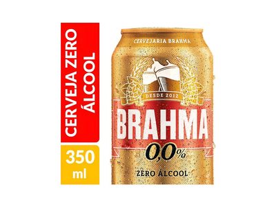 CERVEJA BRAHMA ZERO ÁLCOOL EM LATA DE 350 ML