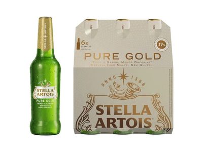 CERVEJA STELLA PURE GOLD SEM GLÚTEN MENOS CALORIAS 330ML
