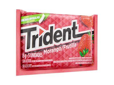 CHICLETE TRIDENT MORANGO 8 G 5 U