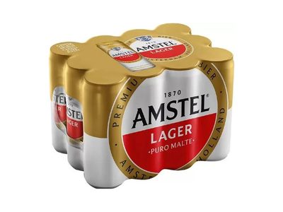 KIT CERVEJA LAGER PURO MALTE 12 UNIDADES 350ML CADA AMSTEL