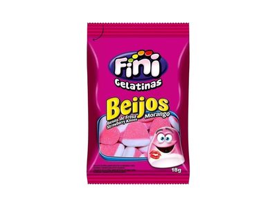 BALA DE GELATINA MORANGO E FRAMBOESA DENTADURAS FINI PACOTE 18G